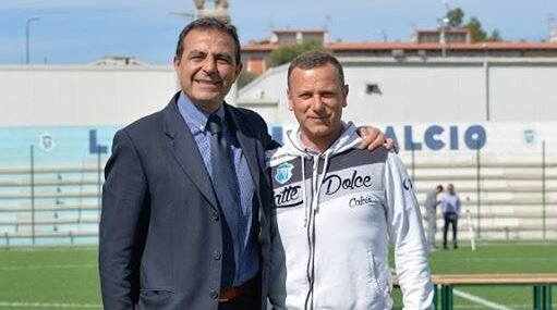 Adriano Fantoni con il mister Massimiliano Paba