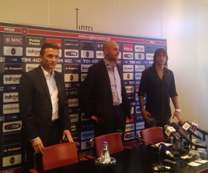 Marroccu, Giulini e Conti in conferenza stampa (foto: Sardegna Sport)
