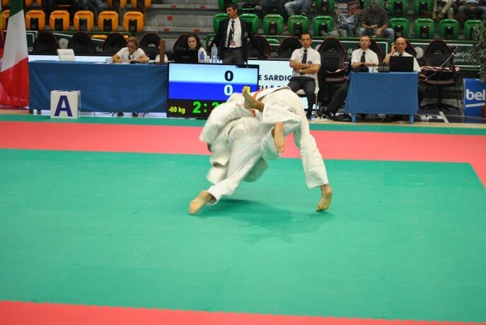 Un'istantanea dei campionati regionali di judo a Sassari