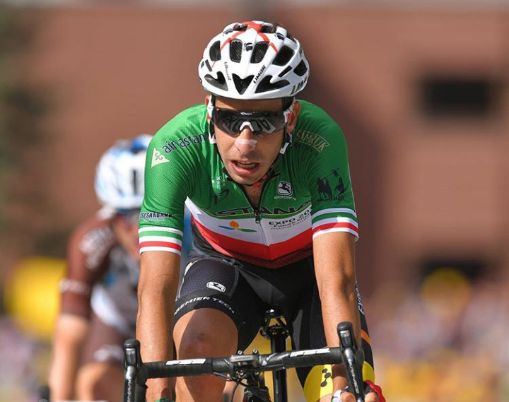 Fabio Aru con la maglia tricolore al Tour 2017